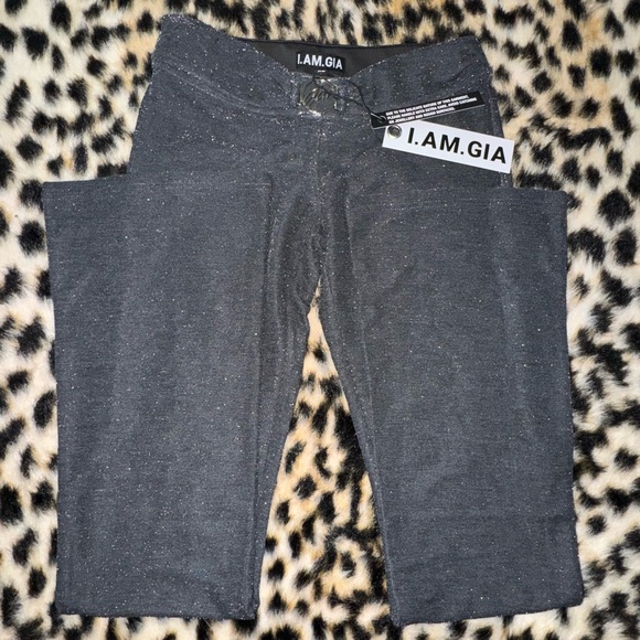 Black glitter low rise I AM GIA kayna flare pant - Picture 3 of 6